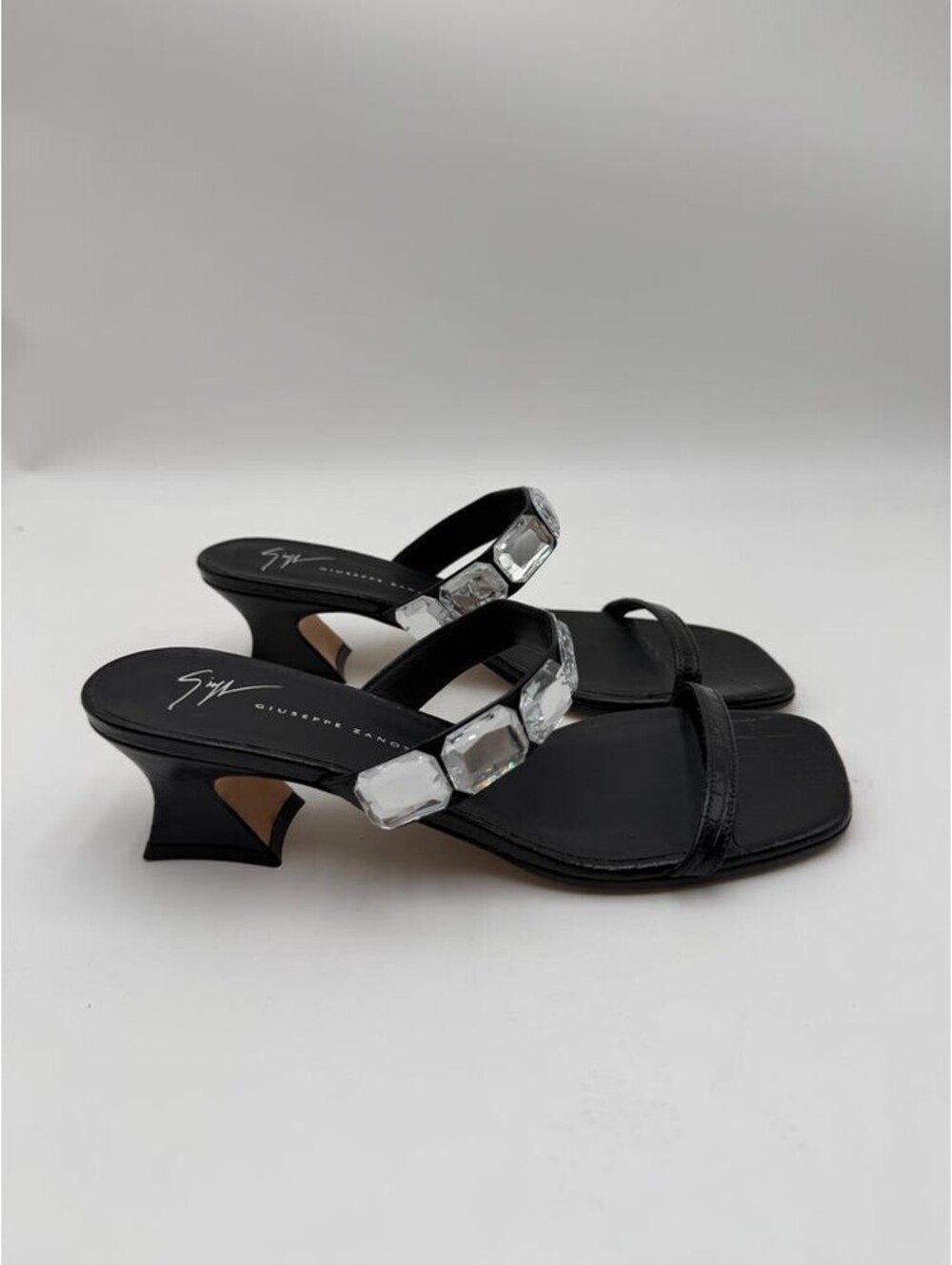 Women’s Giuseppe Zanotti FLAMINIA SQUARE Sandals Black Size 37